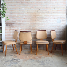 Set van 4 vintage eettafel stoelen