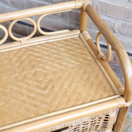 Vintage rotan nachtkastje