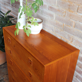 Vintage ladekast jaren 70 licht hout