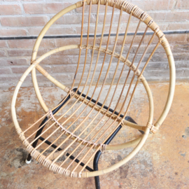 Vintage rotan stoel metaal