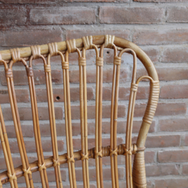 Vintage rotan fauteuil hoog rug