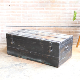 vintage kist zwart salontafel