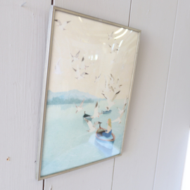 Vintage fotolijst zilver kleur bol glas
