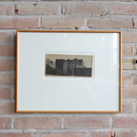 Vintage houten lijst met kunstwerk madrid tekening lijst Barth