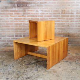 Vintage Scandinavische salontafel jaren 70 pinewood minimalist