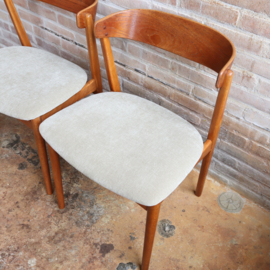 Vintage eettafel stoel teak beige 