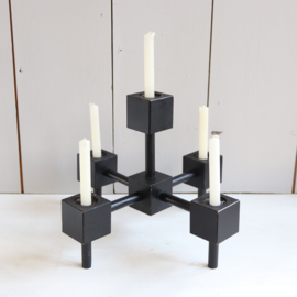 Vintage mid-century kandelaar zwart hout