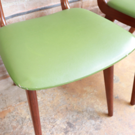 set. vintage stoelen groen skai