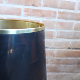Vintage lampenkap zwart marmer messing goud