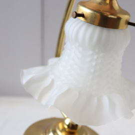 Vintage bureaulamp messing glas
