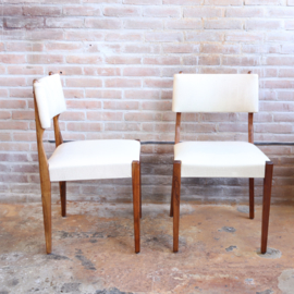 Vintage stoel wit skai set 2