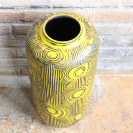 Vintage vloer vaas geel ceramano germany