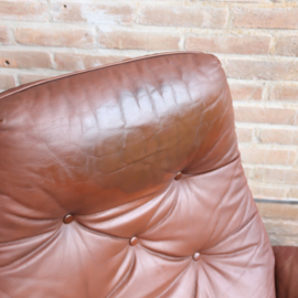 Vintage draaifauteuil bruin