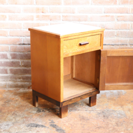 Vintage nachtkastje art deco Amsterdamse school marmer