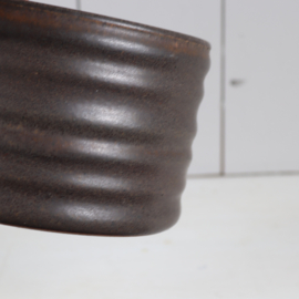 vintage bloempot grof donker grijs bruin