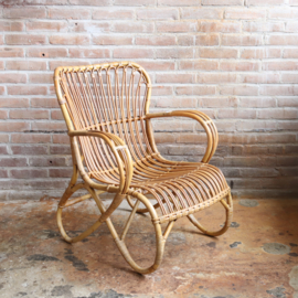 Vintage rotan fauteuil Rohe