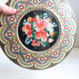 vintage koektrommel stipjes bloemen
