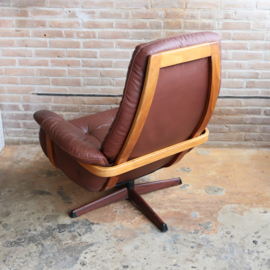 Vintage draaifauteuil bruin