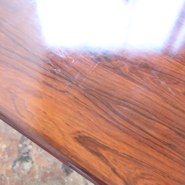 Vintage eettafel uitschuifbaar donker hout jaren 70