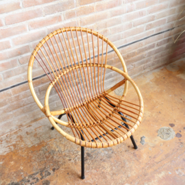 Vintage rotan stoel metaal
