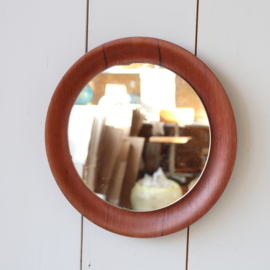 Vintage rond spiegeltje plywood