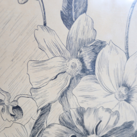 Vintage pen tekening bloemen