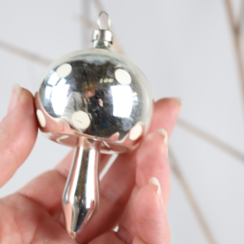 Vintage paddenstoel kerstbal ornament