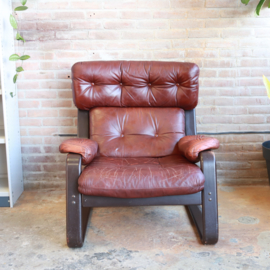 Vintage leren relax fauteuil