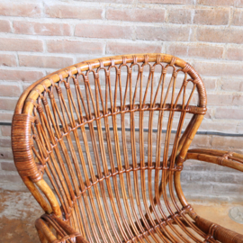 Vintage rotan fauteuil Rohe