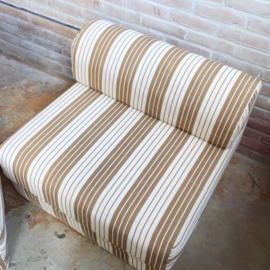 Vintage vouwmatras bank streep beige