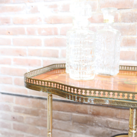 Vintage theewagen trolley goud