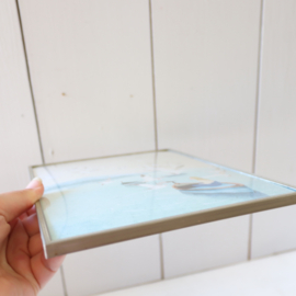 Vintage fotolijst zilver kleur bol glas