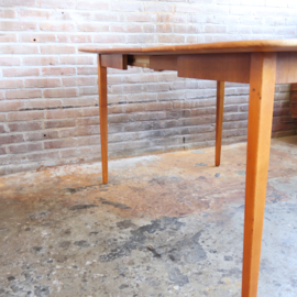 Vintage eettafel vierkant rond uitschuifbaar