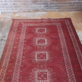 Vintage Perzisch tapijt rood 215 x 132