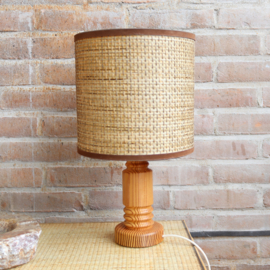 Vintage lamp hout  rotan