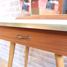 Vintage kaptafel teak wit jaren 60