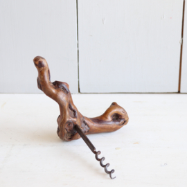 Kurkentrekker wijnrank hout vintage