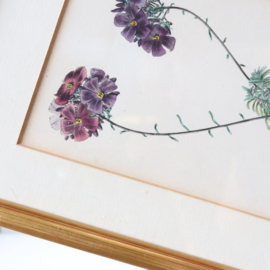 Vintage bloemenprint goud lijst