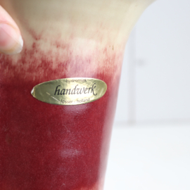Vintage vaas donker roze burgundy handmade