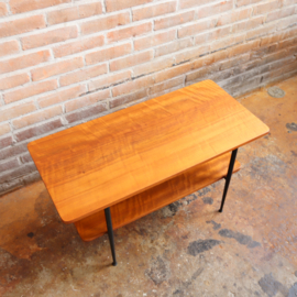 Vintage salontafel klein metaal hout mid-century