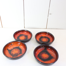 Vintage set schaaltjes bruin dipjes / tapas