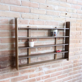 Vintage wandkastje donker hout