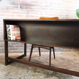 Vintage groot bureau jaren 70 donker hout