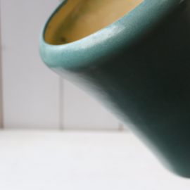 Vintage turquoise vaas groot