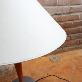 Vintage lamp hout grijs licht blauw groot 80s