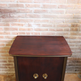Vintage klein dressoir  jaren 70 platenspeler kast messing