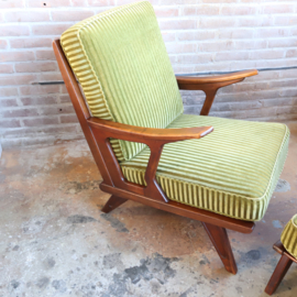 Set vintage fauteuils jaren 60 groen velours
