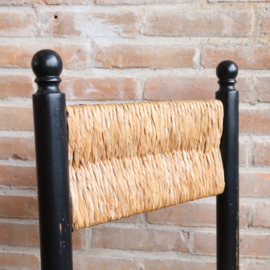 Vintage stoel zwart riet