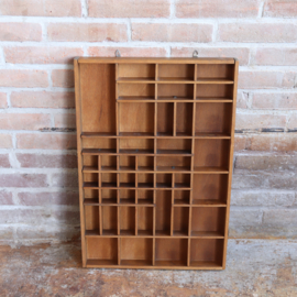 vintage letterbak donker hout