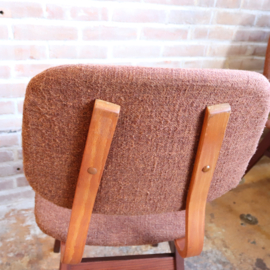 Vintage stoel jaren 60 70  chocolade bruin bekleding